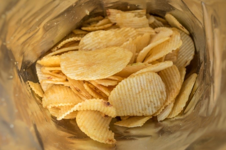 open bag of lays chips